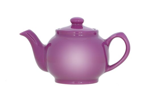 Pink English teapot isolated on a white background