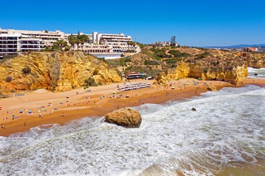 Aerial view on Praia D'Ana near Lagos in Portugal