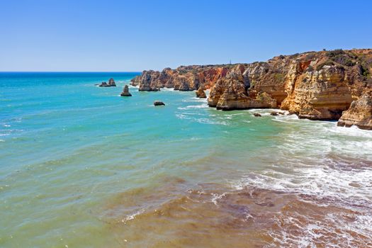 Natural rocks near Lagos in Portugal