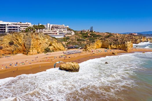 Aerial view on Praia D'Ana near Lagos in Portugal