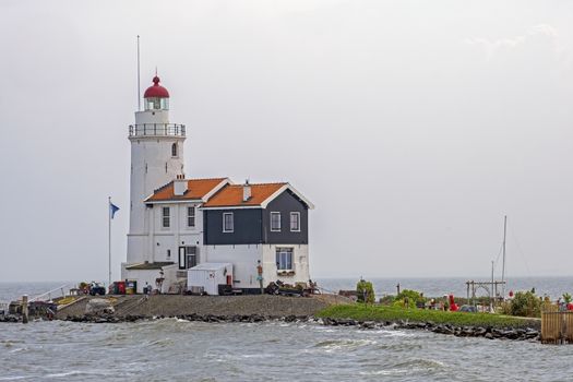 Traditional lighthouse 'Het Paard van Marken' in Marken the Netherlands