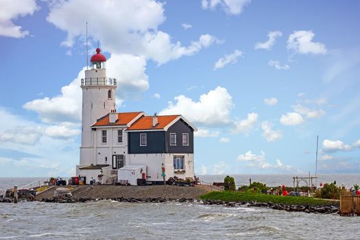 Traditional lighthouse 'Het Paard van Marken' in Marken the Netherlands