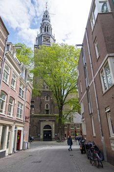 View in Amsterdam in the Netherlands with the Noorderkerk