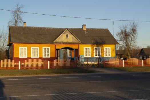 A typical village house in the countryside of Belarus