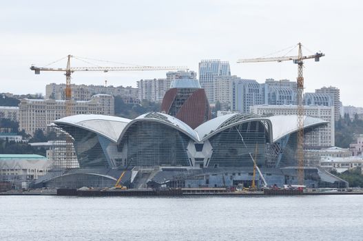 The Caspian Waterfront Mall is located on the shore of the Caspian Sea, in Azerbaijan's Baku st.