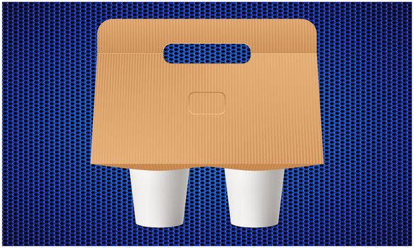 mock up illustration of shake with package stand on abstract background