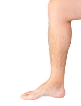 man leg isolated on white background