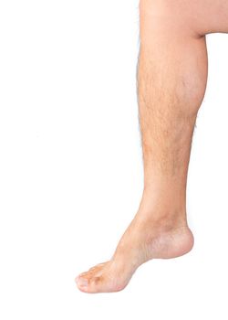 man leg isolated on white background