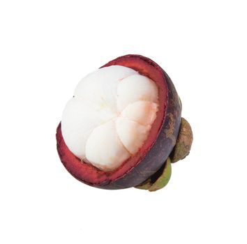 Mangosteen isolated on the white background .