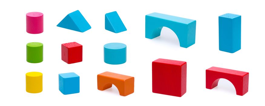 Wooden building blocks.