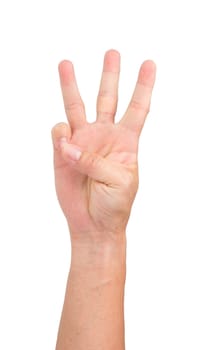 hand gesture isolated on white background