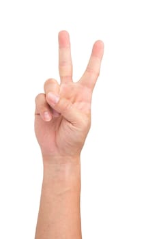 hand gesture isolated on white background