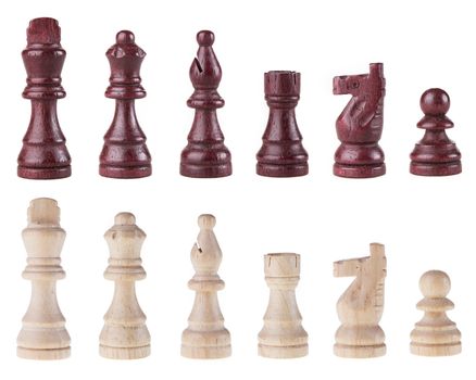 chess pieces isolated on white background