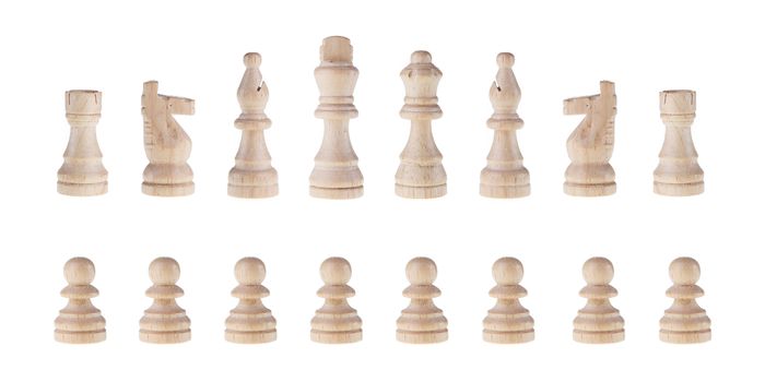 chess pieces isolated on white background