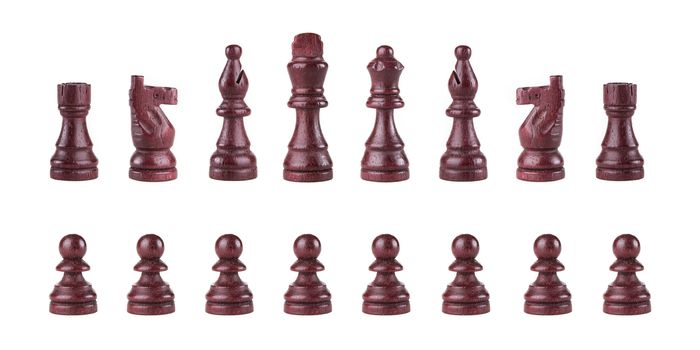 chess pieces isolated on white background