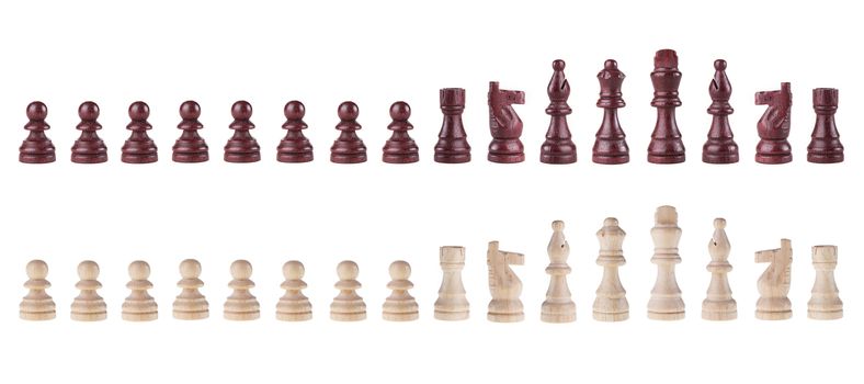 chess pieces isolated on white background