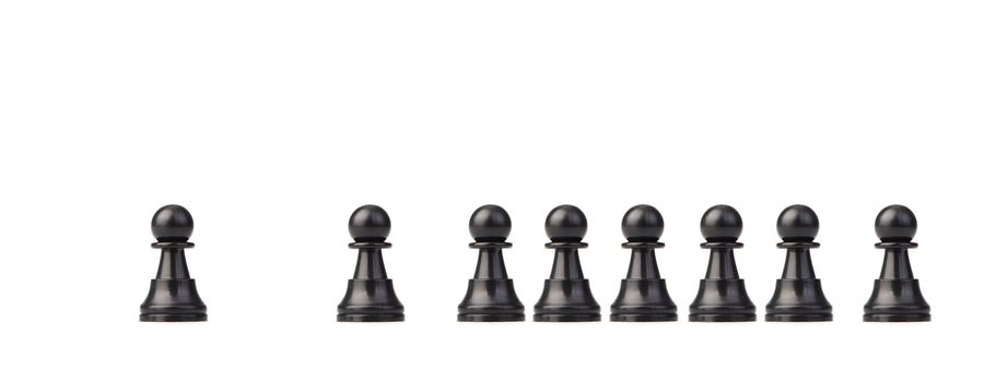 chess pieces isolated on white background