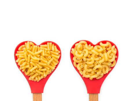 raw macaroni isolated on white background