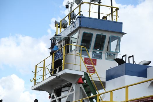 Ferries Crossing The New Harbor Of Mombasa, Kenya