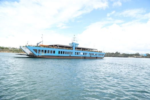 Ferries Crossing The New Harbor Of Mombasa, Kenya