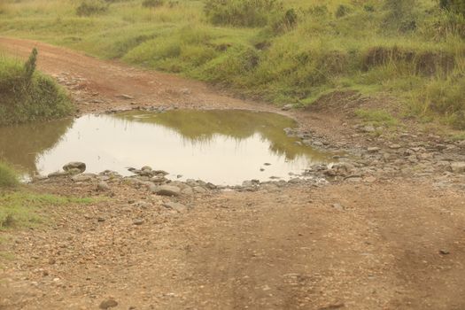 Damaged Rural Road Texture Masai Mara Kenya Africa