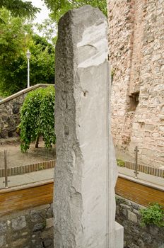 Ancient Roman Milion Stone in Istanbul.  The stone was used as marker for the centre of Constantinople and all distances to the city were measured to it.  