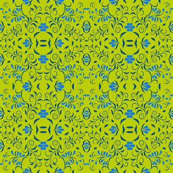 Traditional Russian vector seamless pattern in khokhloma style. Can be used for banner, card, poster, invitation, label, menu, page decoration or web design