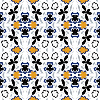 Vector seamless texture with abstract flowers. Endless background. Ethnic seamless pattern. Vector backdrop. Bright pattern. Summer template. Use for wallpaper,pattern fills, web page background