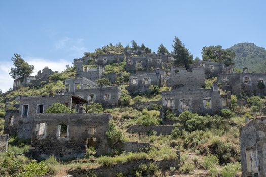 Abandoned houses and ruins of Kayakoy village,