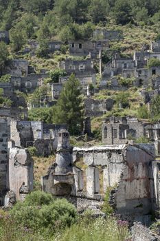 Abandoned houses and ruins of Kayakoy village,