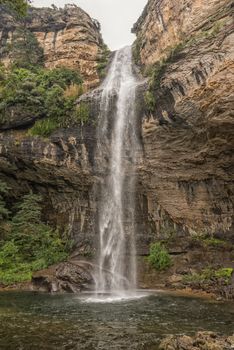 View of the Gudu Falls near Mahai in the Drakensberg