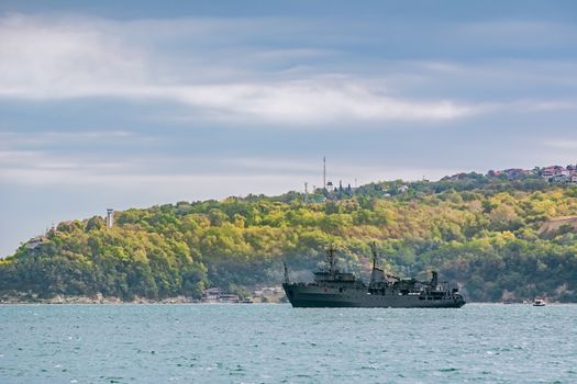 Military Degaussing Ship in the Black Sea