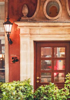 Detail of a historical building in the Old Town in Gdansk, Poland, architecture and design