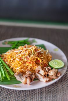 favorite thai cuisine , thai food pad thai , stir fry noodles with pork