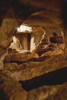 Ancient christian cemetery catacombs of Saint Paul. Famous historical landmark in Rabat, Malta.