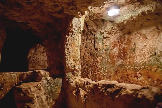 Ancient christian cemetery catacombs of Saint Paul. Famous historical landmark in Rabat, Malta.