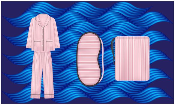 mock up illustration of female sleepwear on abstract background