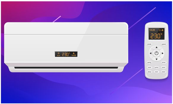 mock up illustration of air conditioner on abstract background