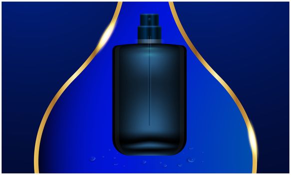 mock up illustration of male perfume on abstract background