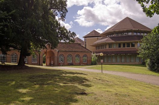 Abandoned offices at the historic Aldermaston Park in Berkshire.  There are controversial proposals to demolish the offices to make space for housing.