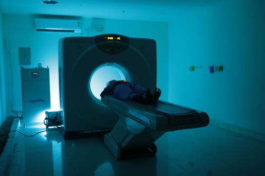Female Patient On Ct MRI Scanner