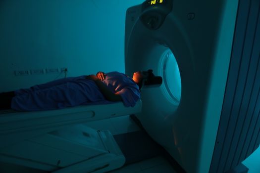 Female Patient On Ct MRI Scanner