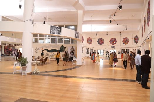 People Visits And See The Photo Exhibition