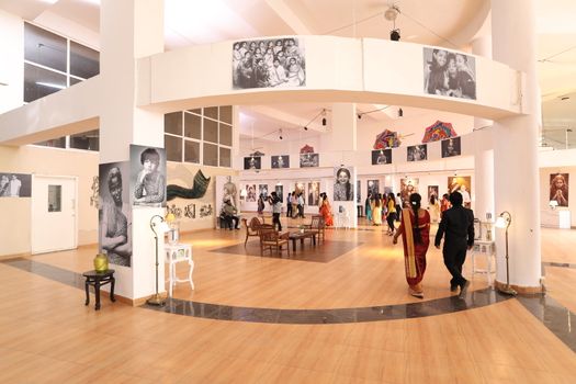 People Visits And See The Photo Exhibition