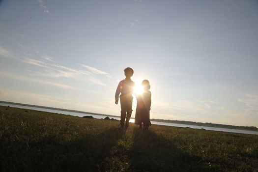 Boy and Girl silhouette
