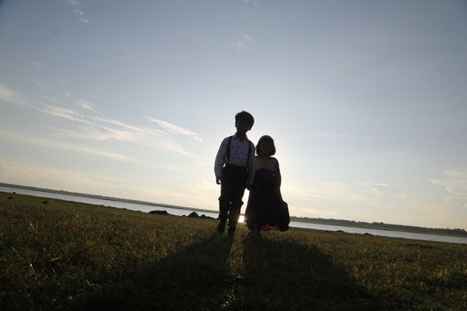 Boy and Girl silhouette