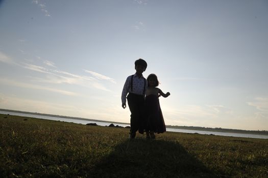 Boy and Girl silhouette
