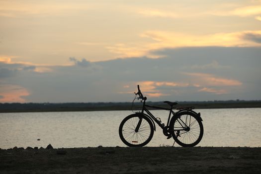 Silhouette of a Bicycle at Rural Area