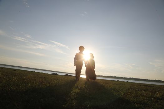 Boy and Girl silhouette