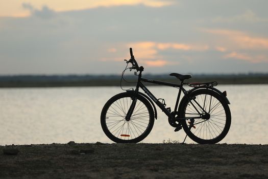 Silhouette of a Bicycle at Rural Area